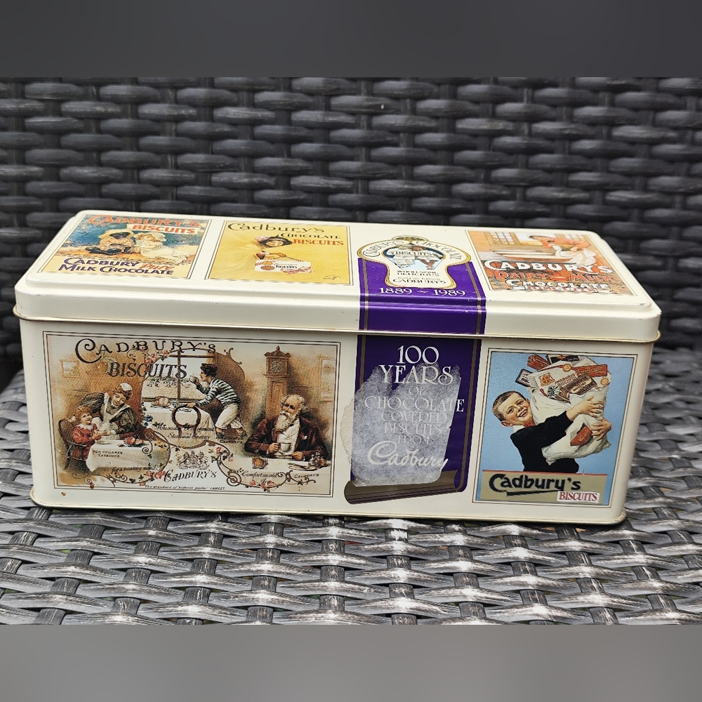 Cadbury's Chocolate Biscuits Hinged Metal Tin Box